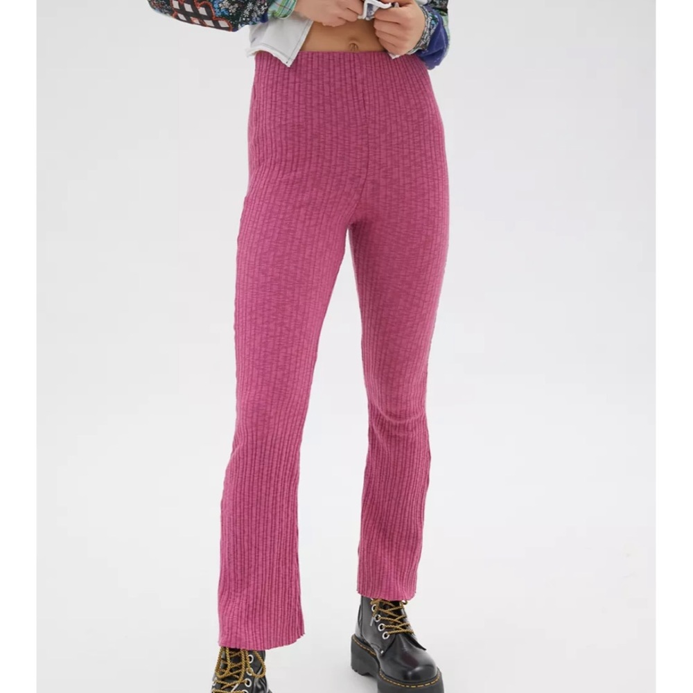 UO Rosie ribbed high waisted flare pant